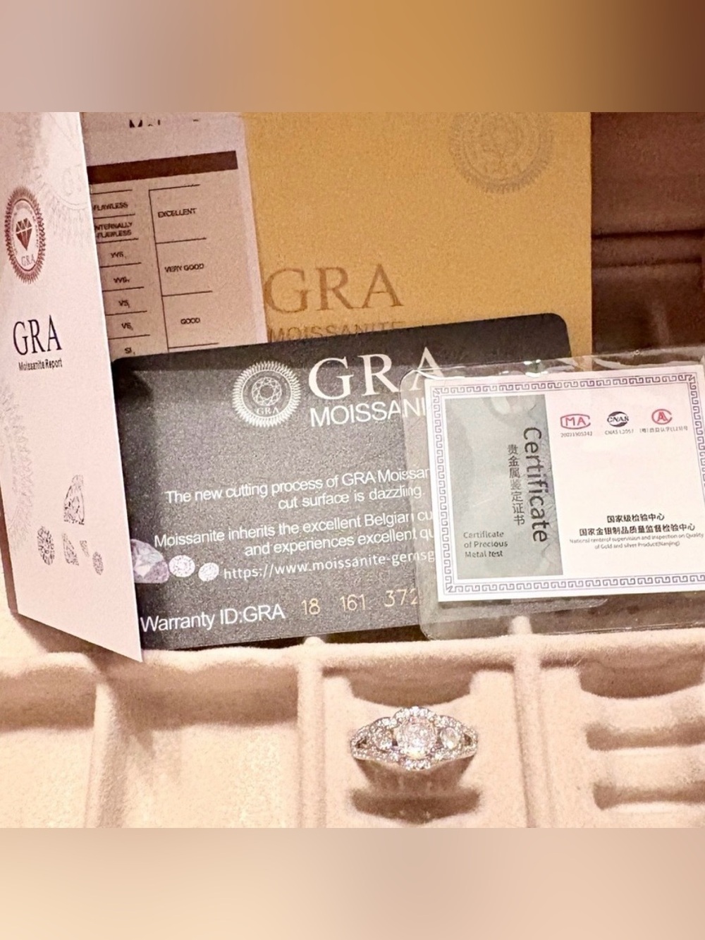 Moissanite Silver Halo Ring size 7 new without tags